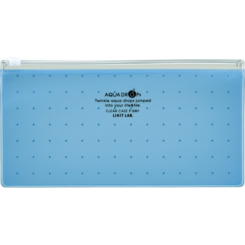 リヒトラブ AQUA DROPs クリヤーケース PEN(通帳) 青 F-5301-8 1枚