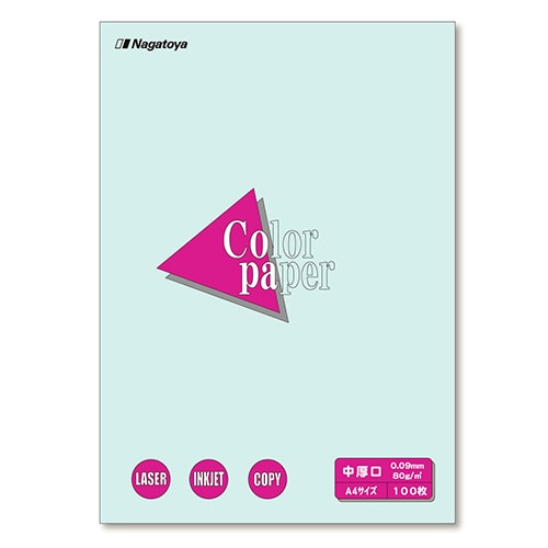 長門屋商店 Color Paper A4 中厚口 水 ナ-3210 1冊(100枚)