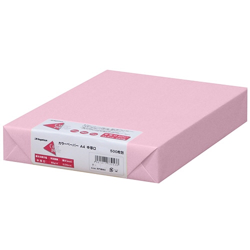 長門屋商店 Color Paper A4 中厚口 桃 ナ-3271 1冊(500枚)