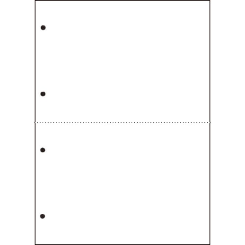 TANOSEE 汎用マルチタイププリンタ帳票 白紙 A4 2分割 4穴 1箱(2500枚:500枚×5冊)