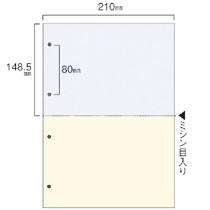 TANOSEE スマイル用LBP用紙 A4汎用カラー 2分割 4穴 1箱(500枚)