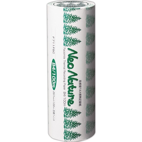 クリエイティア FSC認証感熱FAXロール紙 Neo Nature B4 幅257mm×長さ100m 芯内径1インチ 表発色 F711FSC 1本