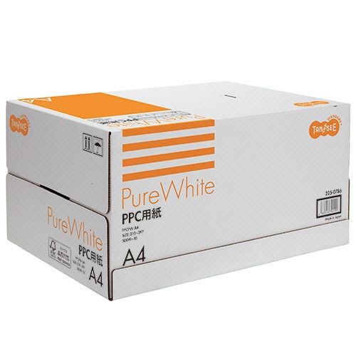 TANOSEE PPC用紙 Pure White A4 フタ無し箱 1箱(5000枚:500枚×10冊)