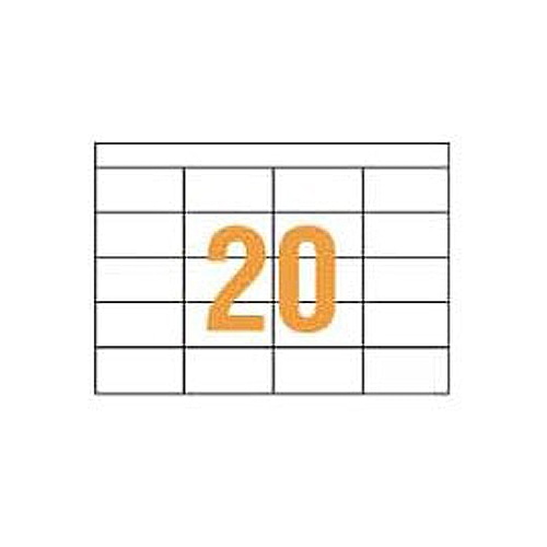 ライオン事務器 PPCタックラベル A4判 74.3×38mm(20片入) PPC-20 1箱(100シート)