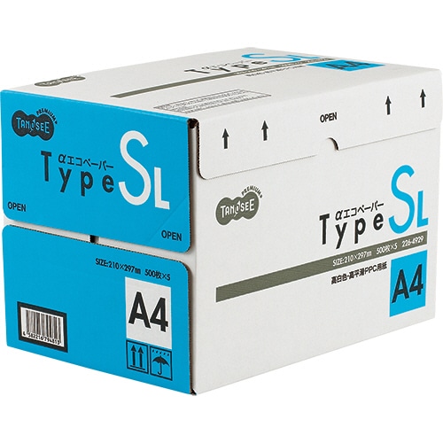 TANOSEE αエコペーパー タイプSL A4 500枚×5冊/箱
