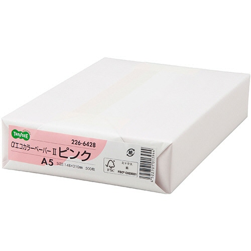 TANOSEE αエコカラーペーパーII A5 ピンク 1冊(500枚)