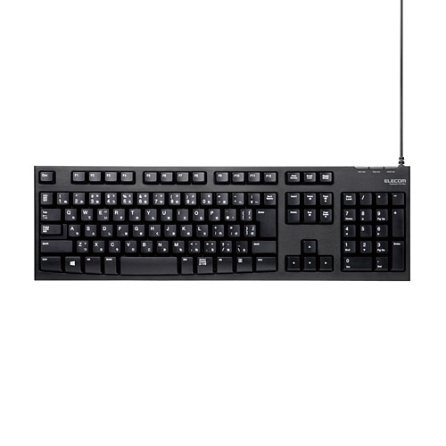エレコム USB接続 スタンダードキーボード メンブレン 108キー ブラック TK-FCM062BK 1台