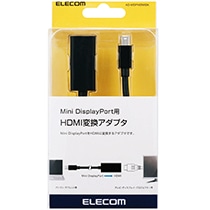 エレコム miniDisplayPort変換アダプタ miniDisplayPortオス-HDMIメス ブラック AD-MDPHDMIBK 1個