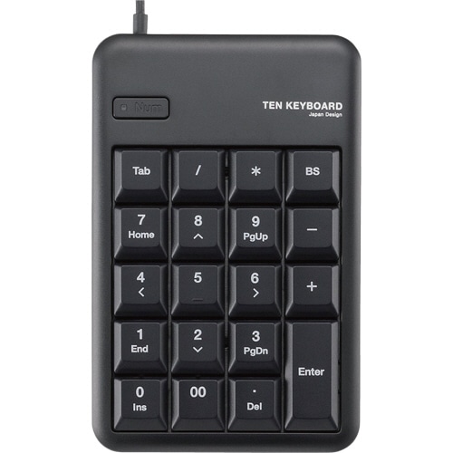 エレコム USB 2.0 HUB付 テンキーパッド メンブレン ブラック RoHS指令対応 RoHS指令準拠(10物質) TK-TCM012BK/RS 1個