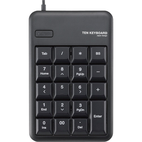 エレコム USB接続 テンキーパッド メンブレン ブラック RoHS指令対応 RoHS指令準拠(10物質) TK-TCM011BK/RS 1個