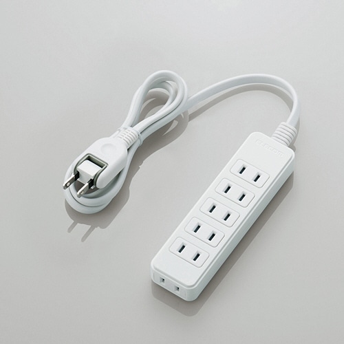 エレコム スイングプラグ電源タップ 6個口 ホワイト 1m T-S02-2610WH 1個
