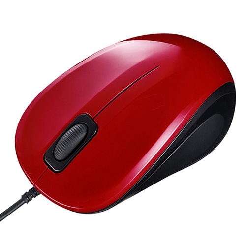 サンワサプライ 静音有線ブルーLEDマウス レッド MA-BL9R 1個