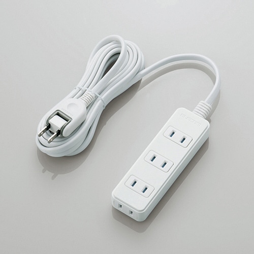 エレコム ほこりシャッター付き電源タップ 2P・4個口 ホワイト 3.0m T-ST02-22430WH 1個