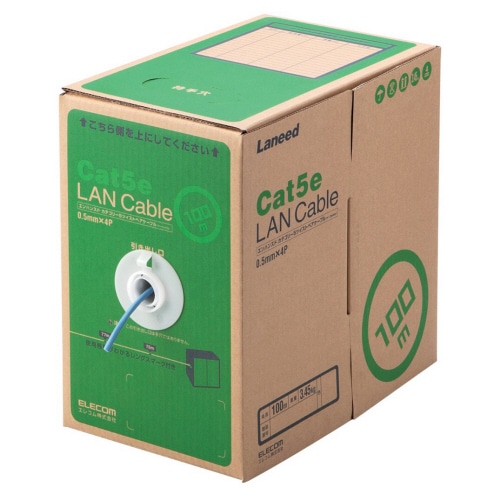 エレコム LANケーブル(Cat5e 単線) ブルー 100m RoHS指令準拠(10物質) LD-CT2/BU100/RS 1箱