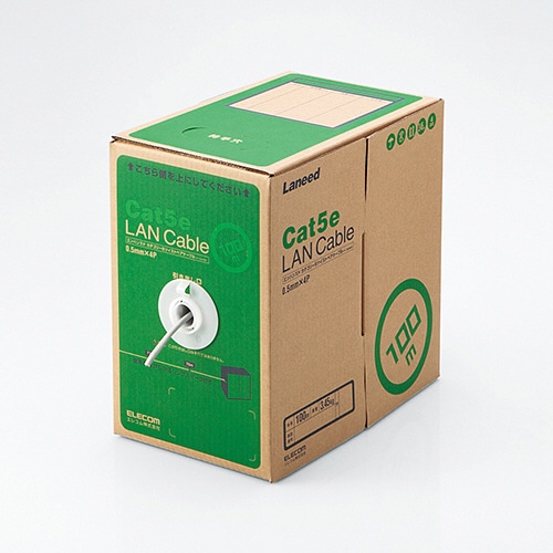 エレコム LANケーブル(Cat5e 単線) ライトグレー 100m RoHS指令準拠(10物質) LD-CT2/LG100/RS 1本