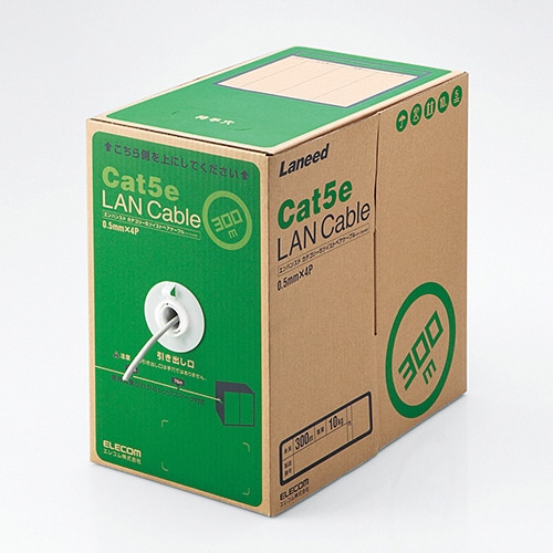 エレコム LANケーブル(Cat5e 単線) ライトグレー 300m RoHS指令準拠(10物質) LD-CT2/LG300/RS 1本