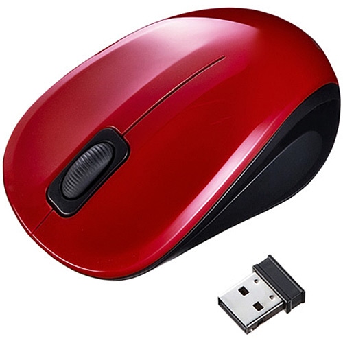 サンワサプライ 静音ワイヤレスブルーLEDマウス レッド MA-WBL32R 1個