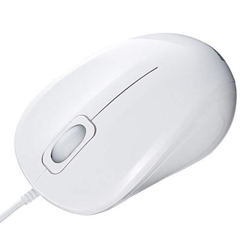 サンワサプライ 静音有線ブルーLEDマウス ホワイト MA-BL9W 1個