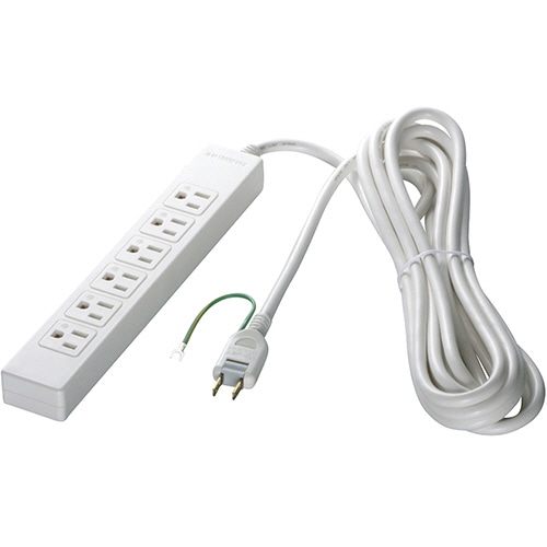 バッファロー 3ピン式電源タップ 6個口タイプ ホワイト 2m BSTAPST3620WH 1個