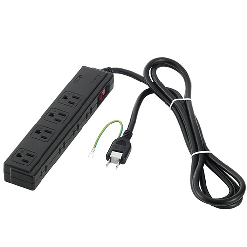 バッファロー 2/3ピン式電源タップ 4+4個口タイプ 雷サージ防止/集中スイッチ付 ブラック 2m BSTAPSDC820BK 1個