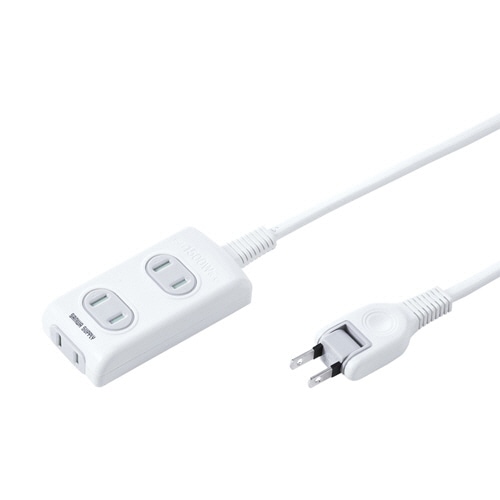 サンワサプライ 火災予防安全タップ ホコリ防止シャッター付 2P・3個口 ホワイト 3m TAP-TSH33N 1個