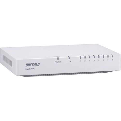 バッファロー Giga対応 スイッチングハブ プラスチック筐体/電源外付けモデル 8ポート ホワイト LSW5-GT-8EP/WH 1台