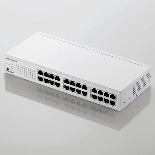 エレコム 100BASE-TX対応 スイッチングハブ 24ポート メタル筐体 ホワイト EHC-F24MN-HW 1台