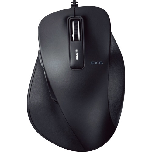 エレコム EX-G 有線BlueLEDマウス Lサイズ ブラック M-XGL10UBBK 1個