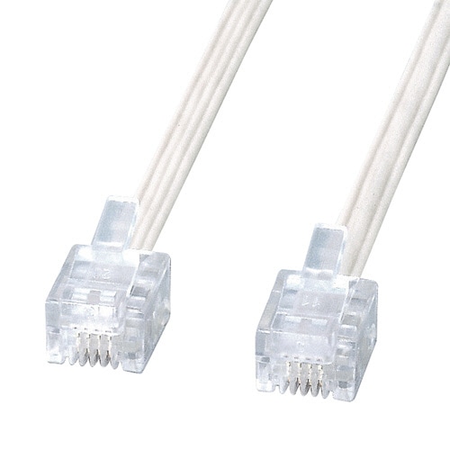 サンワサプライ エコロジー電話ケーブル 6極4芯 ホワイト 20m TEL-E4-20N2 1本