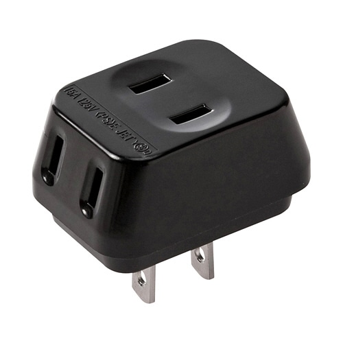 サンワサプライ トリプルタップ 2P・3個口 ブラック TAP-AC3BKN 1個