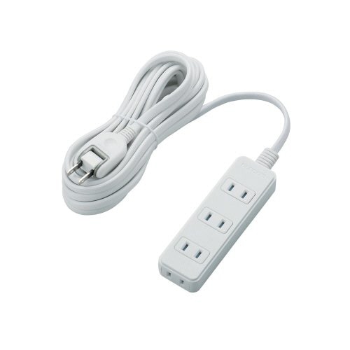 エレコム ほこりシャッター付き電源タップ 2P・4個口 ホワイト 5.0m T-ST02-22450WH 1個