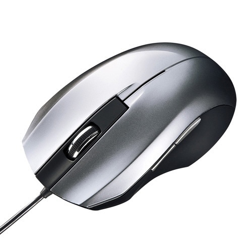 サンワサプライ 静音有線ブルーLEDマウス シルバー MA-BL10S 1個