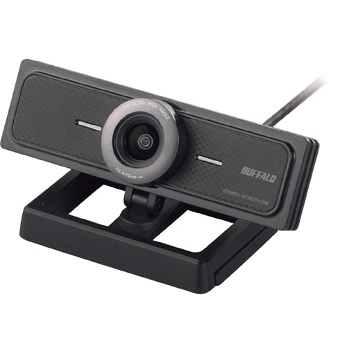 バッファロー マイク内蔵200万画素WEBカメラ 120°広角ガラスレンズ搭載モデル ブラック BSW200MBK 1台