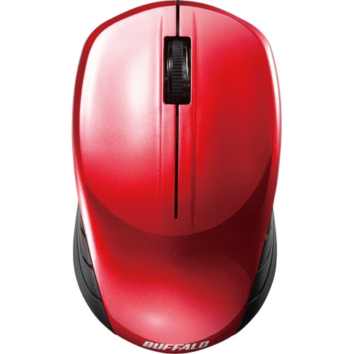 バッファロー 無線 BlueLED 3ボタン スタンダードマウス レッド BSMBW107RD 1個
