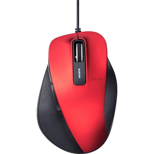 エレコム EX-G 有線BlueLEDマウス Sサイズ レッド M-XGS10UBRD 1個