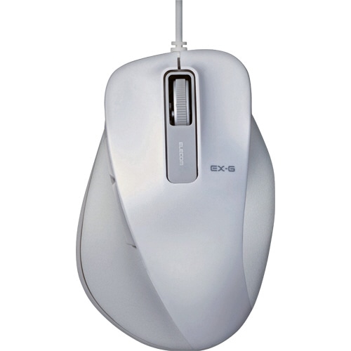 エレコム EX-G 有線BlueLEDマウス Lサイズ ホワイト M-XGL10UBWH 1個