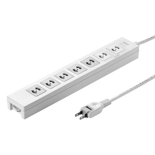 サンワサプライ 電源タップ 2P・7個口 5m TAP-F27-5K 1個