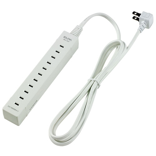 ELPA フリー挿し込み式スリムタップ 5個口 1.5m WL-5015B(W) 1個
