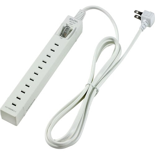 ELPA フリー挿し込み式スリムタップ(集中スイッチ付) 5個口 1.5m WL-SW5015B(W) 1個