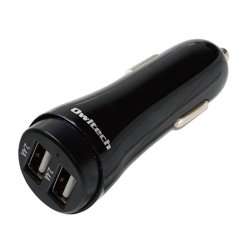 オウルテック シガーソケット充電器 12V/24V両対応 OWL-CCU2D48T-BK 1個