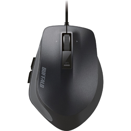 バッファロー 有線 BlueLED プレミアムフィットマウス Mサイズ ブラック BSMBU500MBK 1個