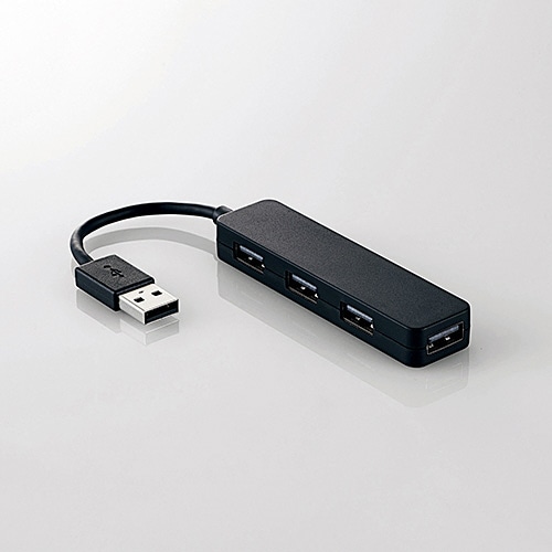 エレコム USB2.0ハブ(コンパクトタイプ) ブラック U2H-SN4NBBK 1個