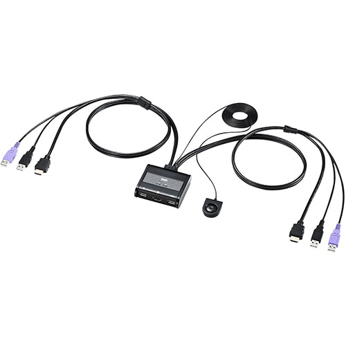 サンワサプライ HDMI対応手元スイッチ付きパソコン自動切替器 (2:1) SW-KVM2WHU 1台