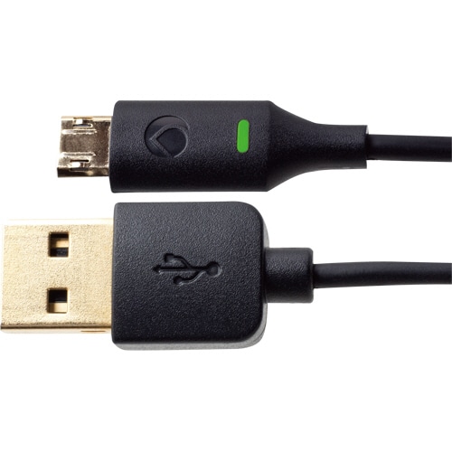 ディーフ 両挿し対応LED表示付micro USBケーブル 1.5m DCA-MBLED150BK 1本