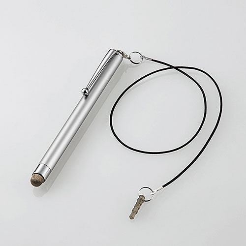 エレコム スマートフォン・タブレット用タッチペン 導電性繊維タイプ シルバー TB-TPLS02SV 1本