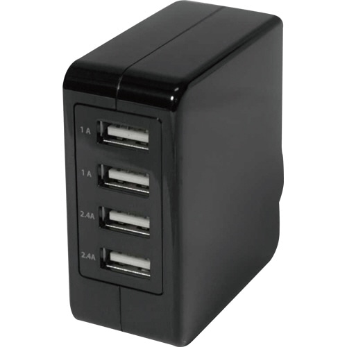 オウルテック AC-USB充電器 USB4ポートスイングプラグ ブラック OWL-ACU4F51-BK 1個