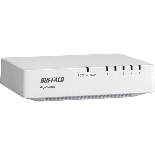 バッファロー Giga対応 スイッチングハブ プラスチック筐体/電源外付けモデル 5ポート ホワイト LSW4-GT-5EP/WHD 1台
