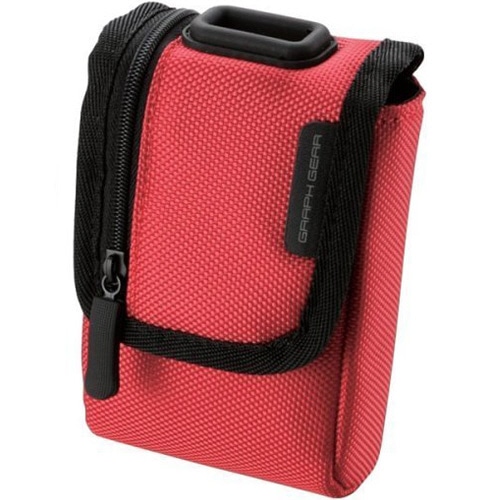 エレコム 首ひも付デジタルカメラケース 面ファスナータイプ Mサイズ レッド DGB-056RD 1個