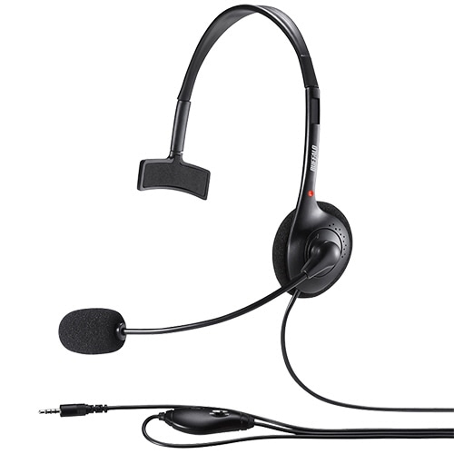 バッファロー 片耳ヘッドバンド式ヘッドセット 4極 ブラック BSHSHCM100BK 1個