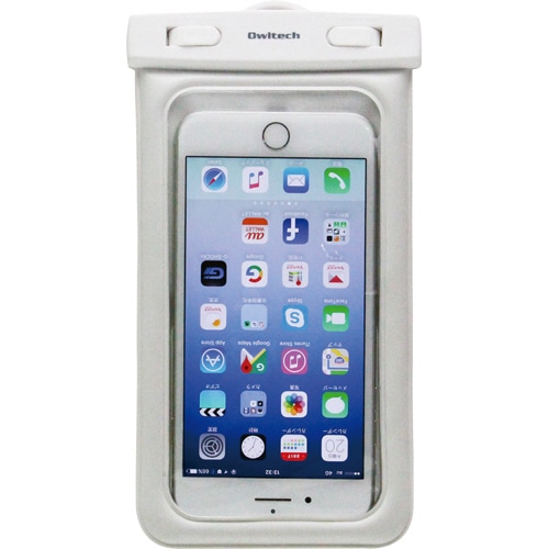 オウルテック 水に浮く防水ケース ネックストラップ付 ホワイト OWL-WPCSP10-WH 1個